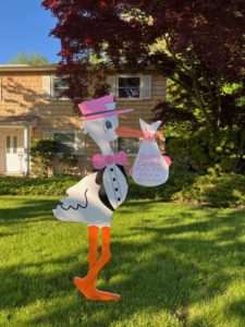 baby stork lawn sign Morganville