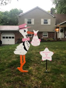 girl stork sign welcome baby