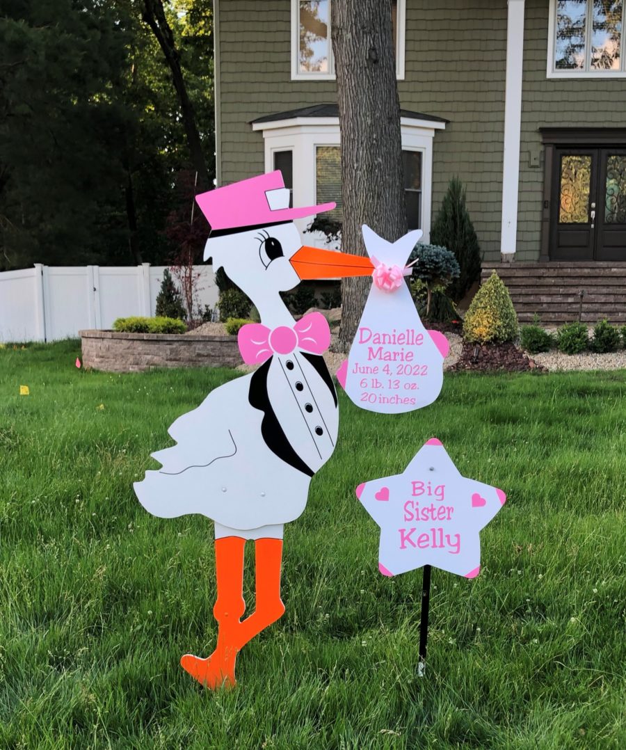 Lawn Baby Announcement Sign NJ Baby News